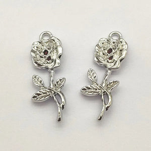 Zinc Alloy Flower Charm Pendants for Earrings DIY 100pcs