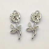 Zinc Alloy Flower Charm Pendants for Earrings DIY 100pcs