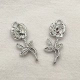 Zinc Alloy Flower Charm Pendants for Earrings DIY 100pcs