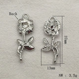 Zinc Alloy Flower Charm Pendants for Earrings DIY 100pcs