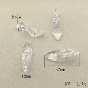 Clear Acrylic High Heels Beads 270pcs for Necklace Earring DIY