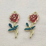 Arrival! 37x13mm 50pcs Zinc Alloy Flower Charm For Jewelry DIY Parts