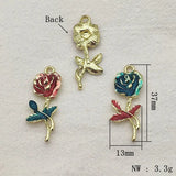 Arrival! 37x13mm 50pcs Zinc Alloy Flower Charm For Jewelry DIY Parts