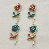 Arrival! 37x13mm 50pcs Zinc Alloy Flower Charm For Jewelry DIY Parts