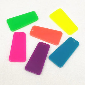 Neon Effect Trapezoid Charm Earring DIY 100pcs