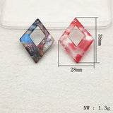 Arrival! 38x28mm 50pcs Acetic Acid Rhombus Charm for Necklace/Earring DIY Parts