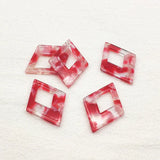 Arrival! 38x28mm 50pcs Acetic Acid Rhombus Charm for Necklace/Earring DIY Parts