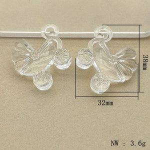 130pcs Clear Acrylic Car Beads Earring/Necklace DIY Parts