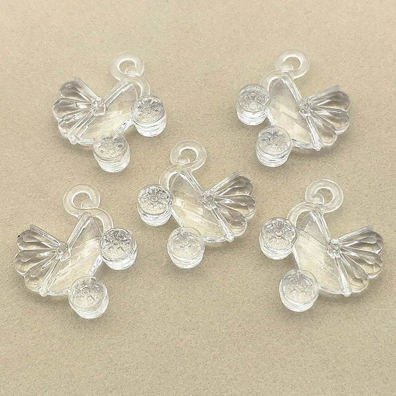 130pcs Clear Acrylic Car Beads Earring/Necklace DIY Parts