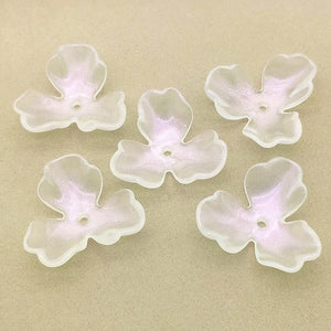 100pcs Clear Magic Flower Beads For DIY Jewelry, 38x35mm