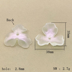 100pcs Clear Magic Flower Beads For DIY Jewelry, 38x35mm