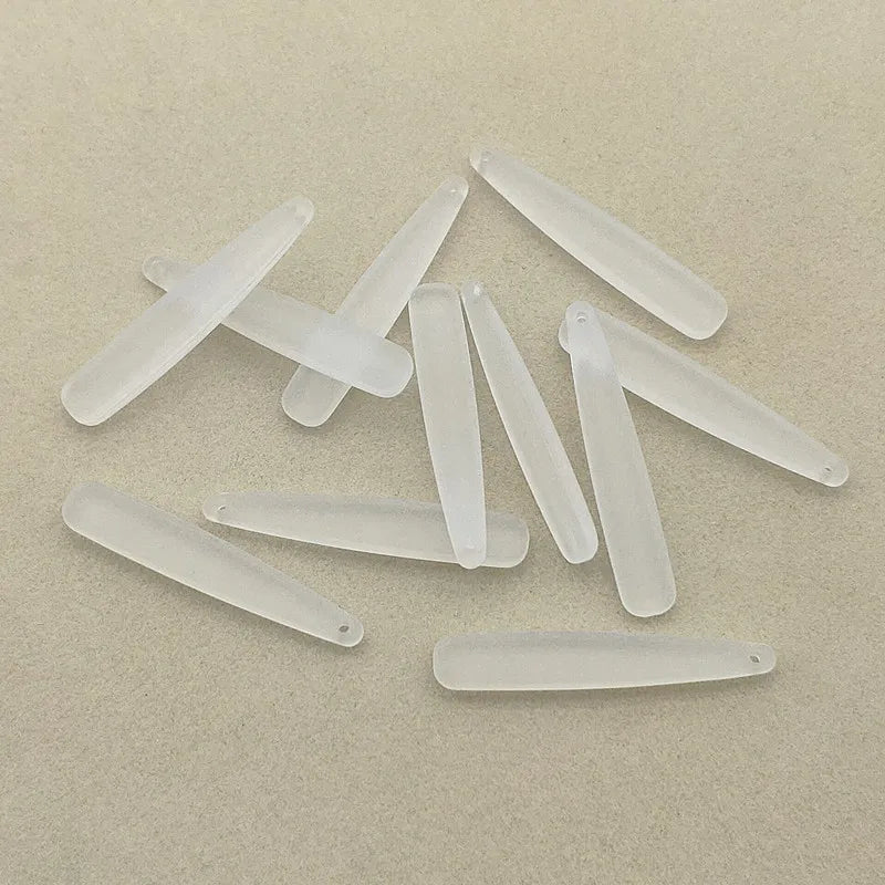 500pcs Clear Matte Frosted Drop Beads Necklace Earrings DIY Jewelry Components