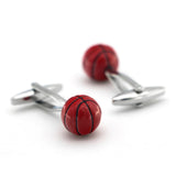 Red Sport Ball Basketball Cuff Links Brass Men's Cufflinks