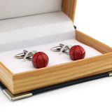 Red Sport Ball Basketball Cuff Links Brass Men's Cufflinks