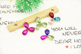 40Pc Colorful Crystal Flower Pendants DIY Jewelry Findings
