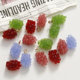 40pcs Jelly Colorful Fruit Grape DIY Charms Necklace Bracelet Pendants
