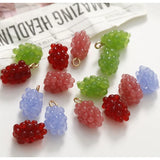 40pcs Jelly Colorful Fruit Grape DIY Charms Necklace Bracelet Pendants