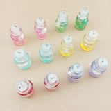 40pcs 25*20MM Colorful Glitter Glass Bottle Charms DIY Jewelry Pendants