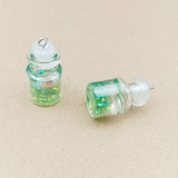 40pcs 25*20MM Colorful Glitter Glass Bottle Charms DIY Jewelry Pendants