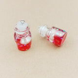 40pcs 25*20MM Colorful Glitter Glass Bottle Charms DIY Jewelry Pendants