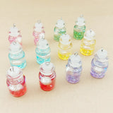 40pcs 25*20MM Colorful Glitter Glass Bottle Charms DIY Jewelry Pendants