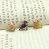 40pcs 3D Animal Bird Enamel Alloy Charms Necklace Pendants