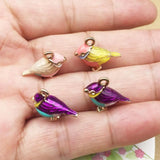 40pcs 3D Animal Bird Enamel Alloy Charms Necklace Pendants