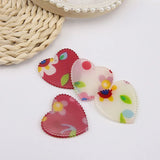 40pcs Floral Heart Shape Resin Charms DIY Jewelry Findings