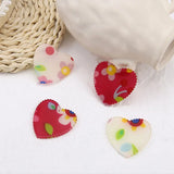40pcs Floral Heart Shape Resin Charms DIY Jewelry Findings