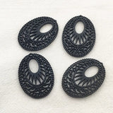 100pcs Wood Charm Oval Pendants Jewelry Findings DIY Parts