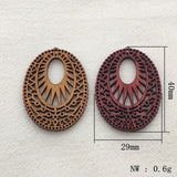 100pcs Wood Charm Oval Pendants Jewelry Findings DIY Parts