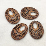 100pcs Wood Charm Oval Pendants Jewelry Findings DIY Parts