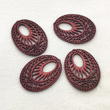 100pcs Wood Charm Oval Pendants Jewelry Findings DIY Parts