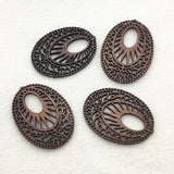 100pcs Wood Charm Oval Pendants Jewelry Findings DIY Parts