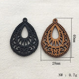 Wood Charm Drop Pendants 100pcs for DIY Jewelry Making