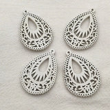 Wood Charm Drop Pendants 100pcs for DIY Jewelry Making