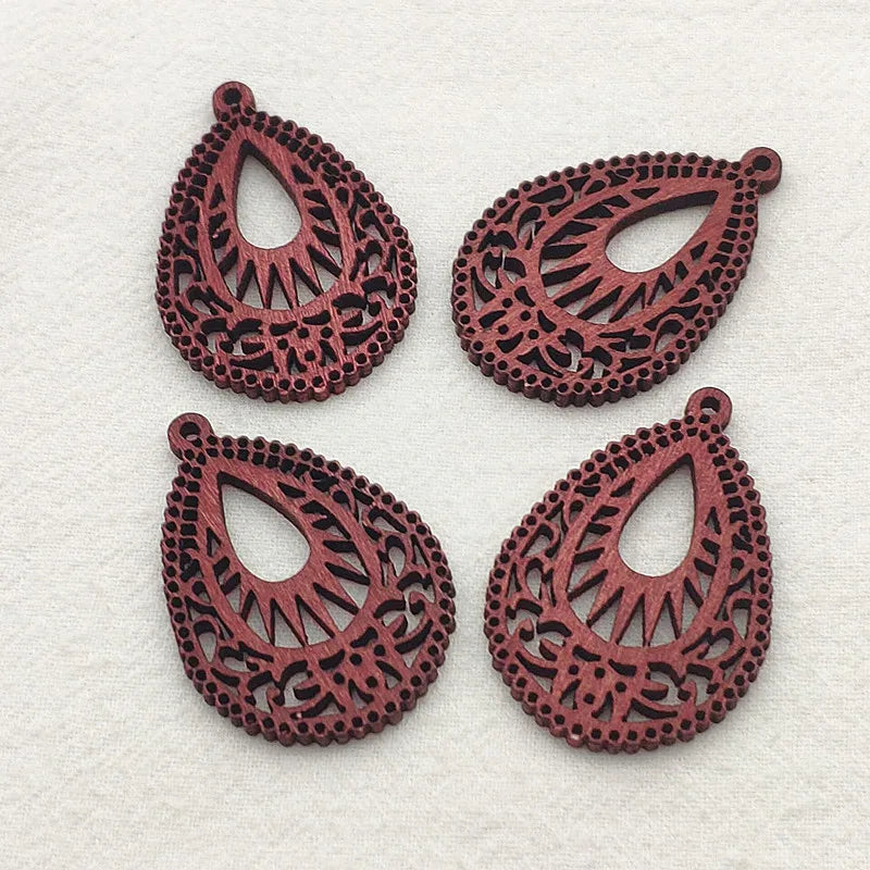 Wood Charm Drop Pendants 100pcs for DIY Jewelry Making