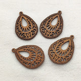 Wood Charm Drop Pendants 100pcs for DIY Jewelry Making