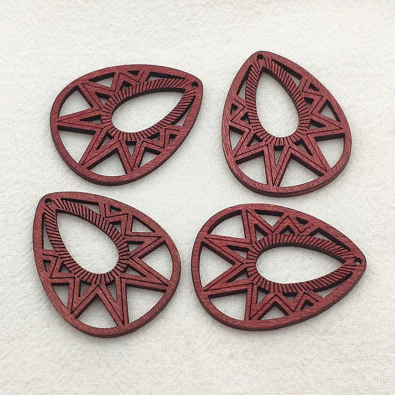Arrival! 100pcs Wood Charm Drop Pendants Jewelry Findings