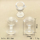 60pcs Clear Acrylic Cup Shape Beads For DIY Jewelry Making