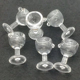 60pcs Clear Acrylic Cup Shape Beads For DIY Jewelry Making