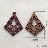 Wood Rhombus Pendants 100pcs Jewelry DIY, Findings & Components