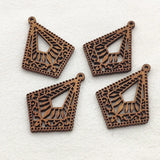 Wood Rhombus Pendants 100pcs Jewelry DIY, Findings & Components