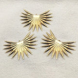 Brass Feather Charm Pendant for Jewelry Making, 50pcs