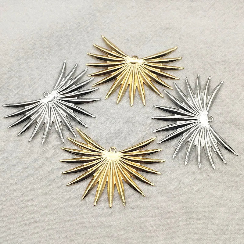 Brass Feather Charm Pendant for Jewelry Making, 50pcs