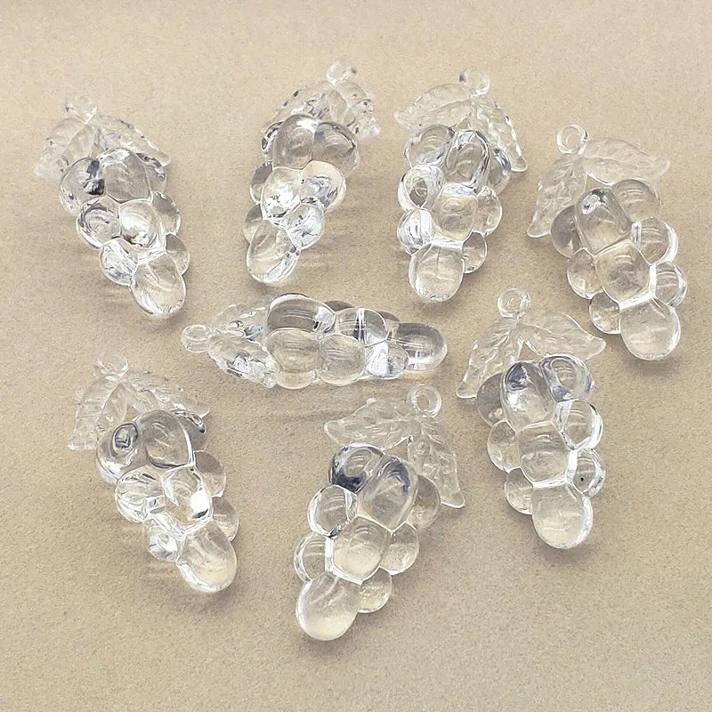 100pcs Clear Acrylic Grape Shape Beads - DIY Jewelry Findings