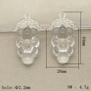 100pcs Clear Acrylic Grape Shape Beads - DIY Jewelry Findings