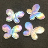 44x33mm 50pcs Clear Aurora/AB Butterfly Beads for Jewelry Making