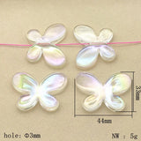 44x33mm 50pcs Clear Aurora/AB Butterfly Beads for Jewelry Making