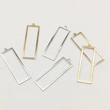 50pcs Brass Rectangle Pendants for DIY Jewelry Making